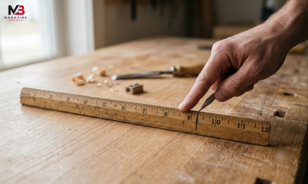 A Standard Ruler Marked at the 10 Inch Point